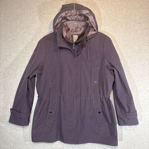 Miss Gallery Wine/Purple Full Zip & Lined Coat Hood Womens XL/See‎ Measurements
